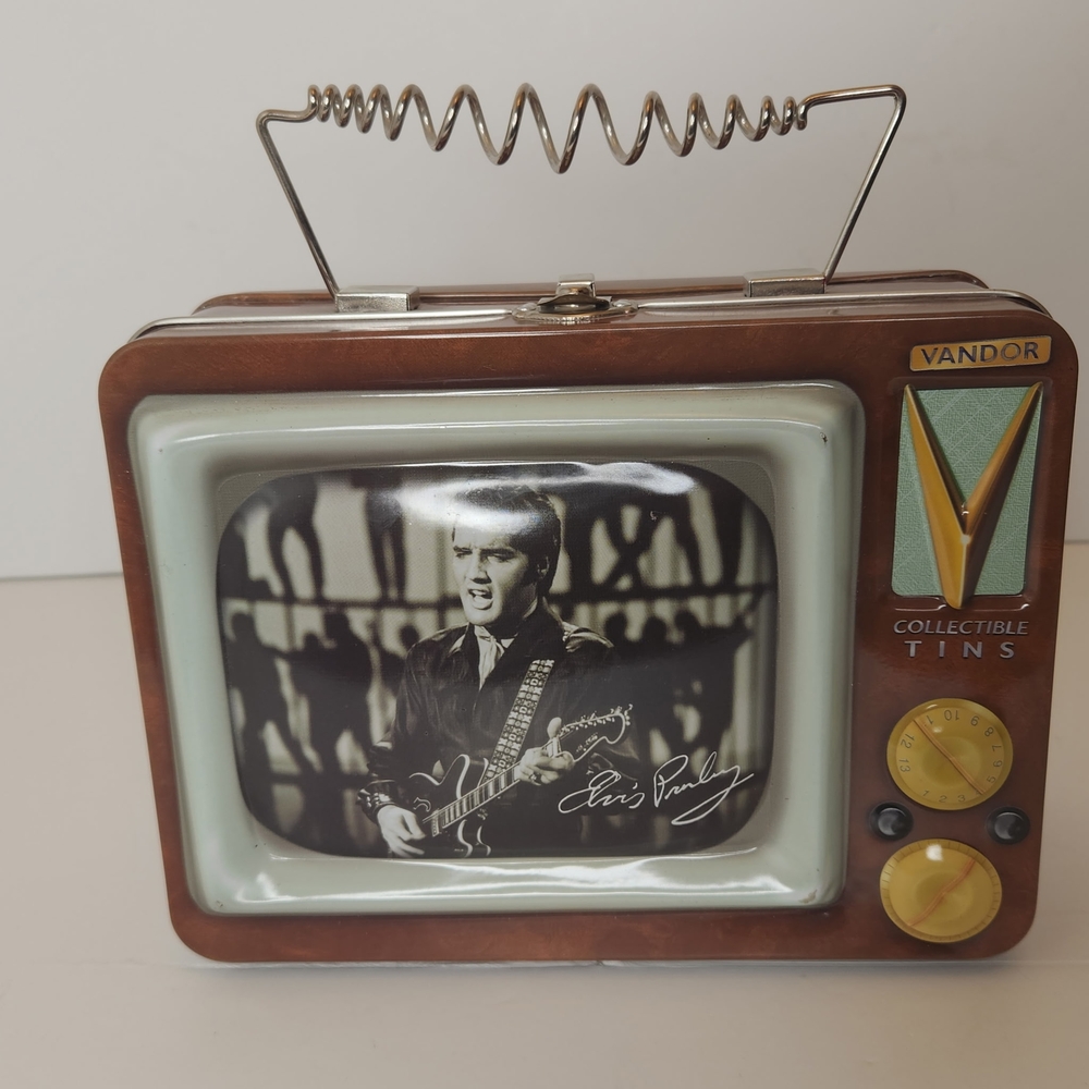 VANDOR - ELVIS - Vintage TV Collectible Tin - Brown
